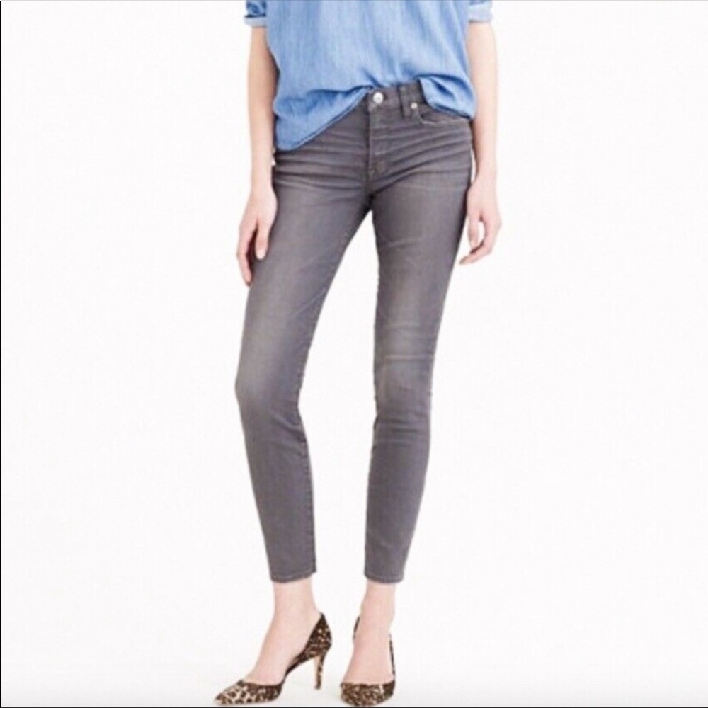 J. Crew Toothpick Skinny Gray Wash Stretch Jeans